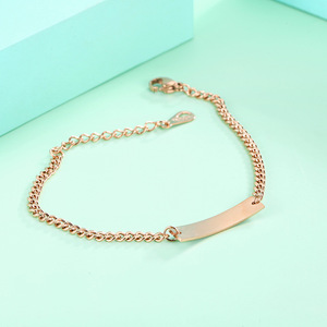 一诺夏季钛钢镀18k玫瑰金钛钢手链女手饰长城汶时尚手环