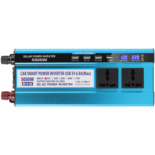 5000W High-Power Inverter 12V/24V/48V/60V/72V to 220V Socket Power Battery Converter