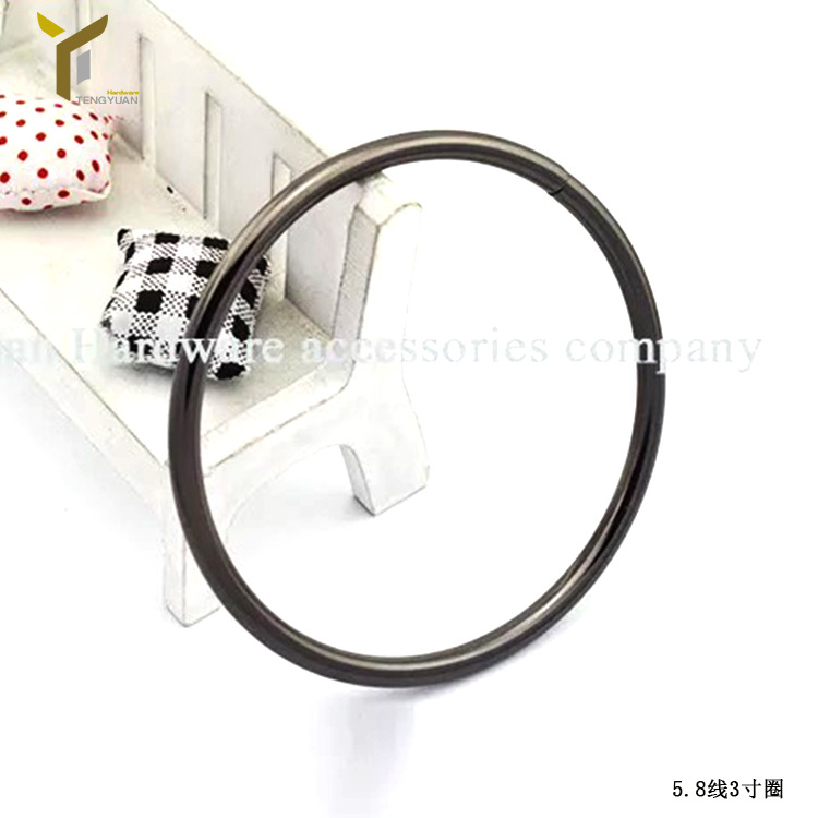 箱包五金配件铁diy手工编织包提手 高档女包铁线大手挽3寸圈铁线