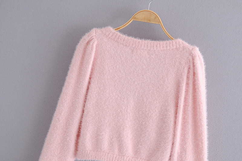  autumn French sweet mohair sweater women s plush pink sweater  NSAM5262