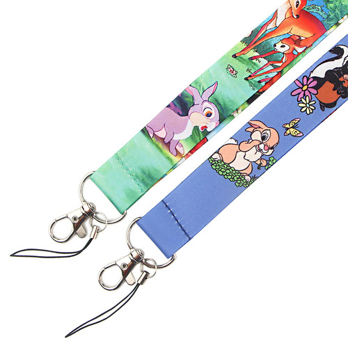 Cartoon cute deer mobile phone lanyard multi-color ID card U disk tag lanyard hanging neck key anti-lost jewelry