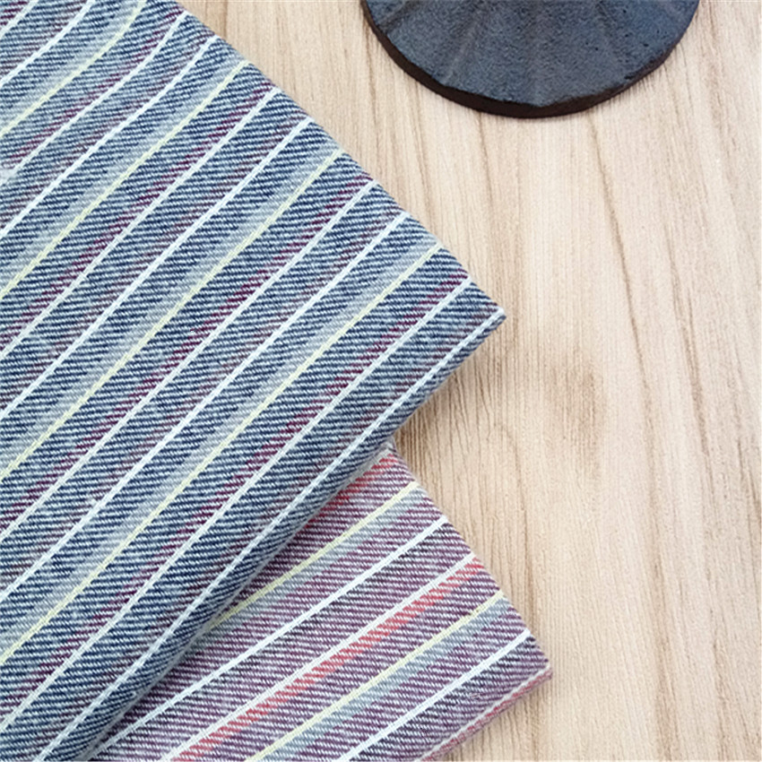 21支涤棉法兰绒色织条纹布 衬衫睡衣服饰面料条纹双面绒现货批发