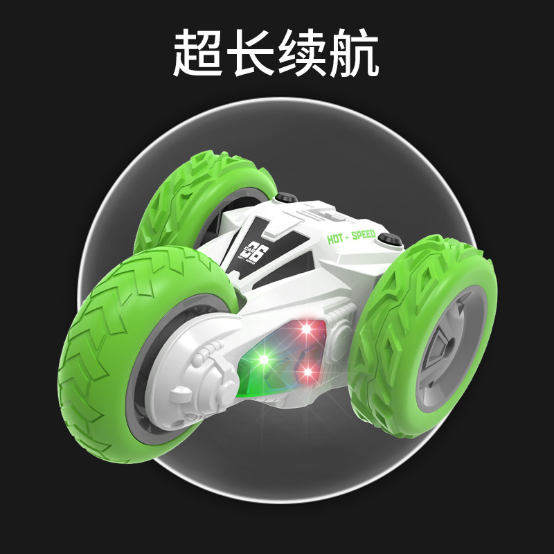 三轮遥控特技车儿童电动遥控玩具双面特技翻斗车地摊夜市儿童玩具