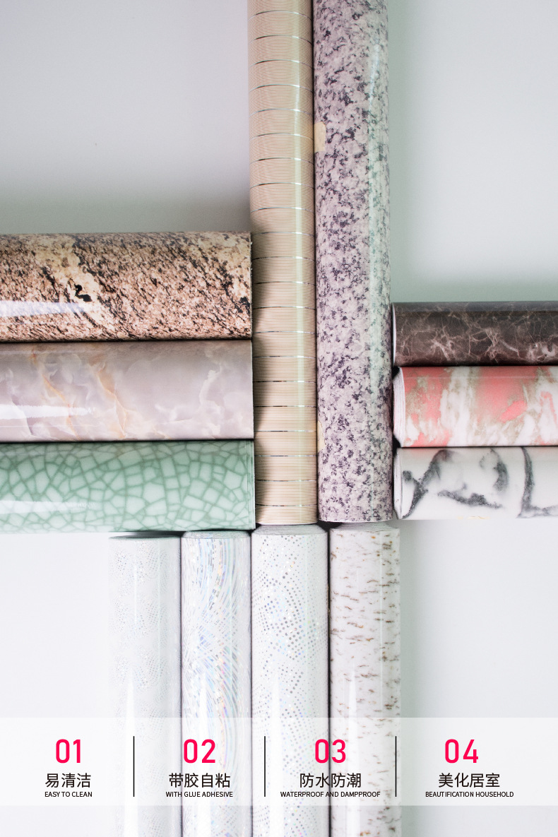 自粘耐高温防油贴纸家用灶台瓷砖防水墙贴大理石PET厨房防油贴纸