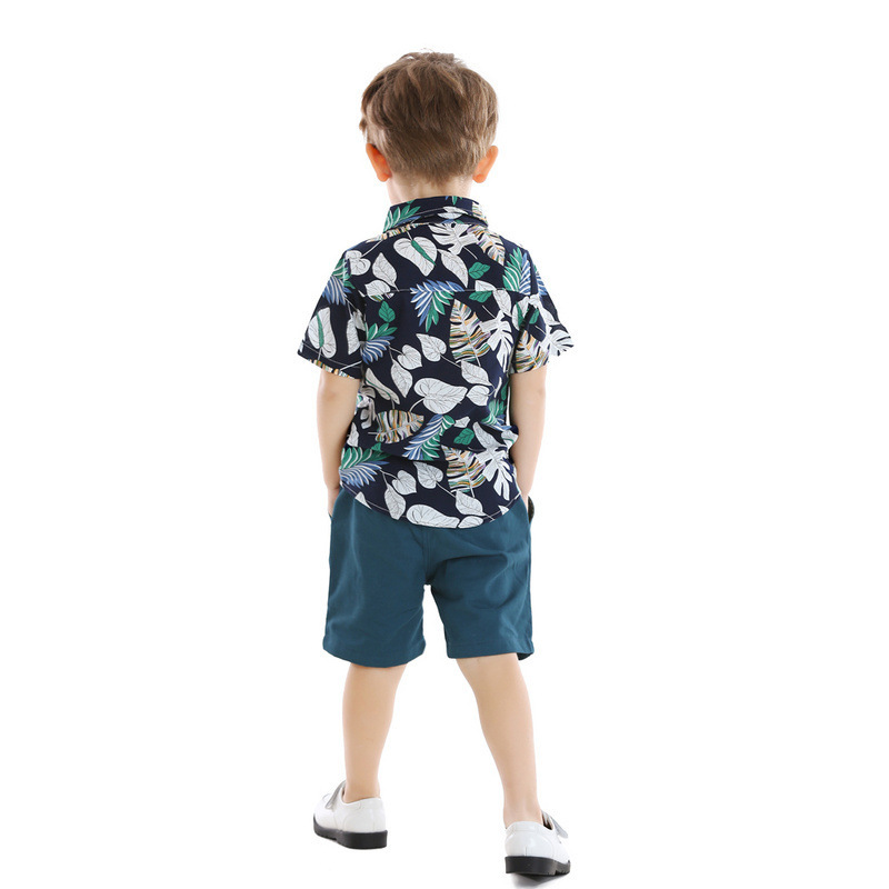 Casual Flower Bowknot Cotton Boys Clothing Sets display picture 2