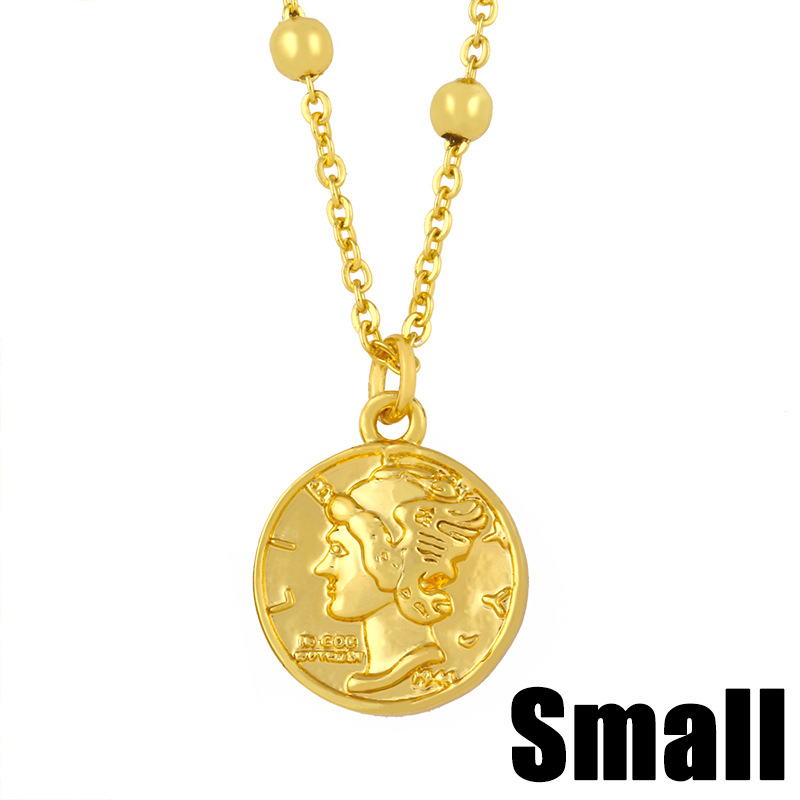 Collar Con Colgante De Moneda Simple display picture 4