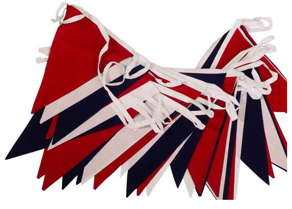 6M三色棉布三角拉旗 装饰彩条 欧美热销派队装饰旗 多色可订制
