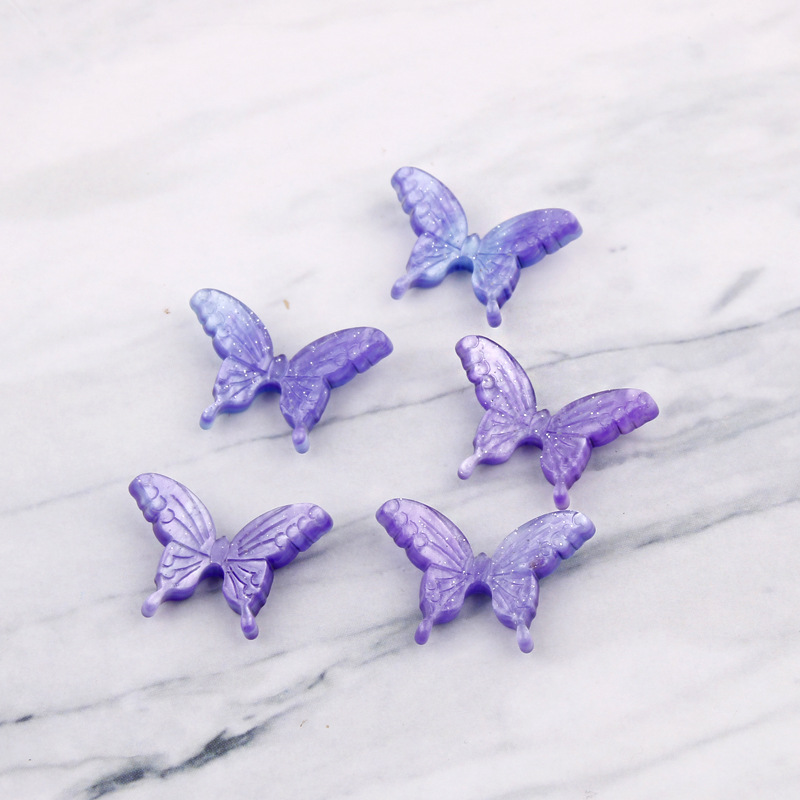 新款亚克力星空蝴蝶汉服头饰发簪耳钉DIY头饰配件现货批发