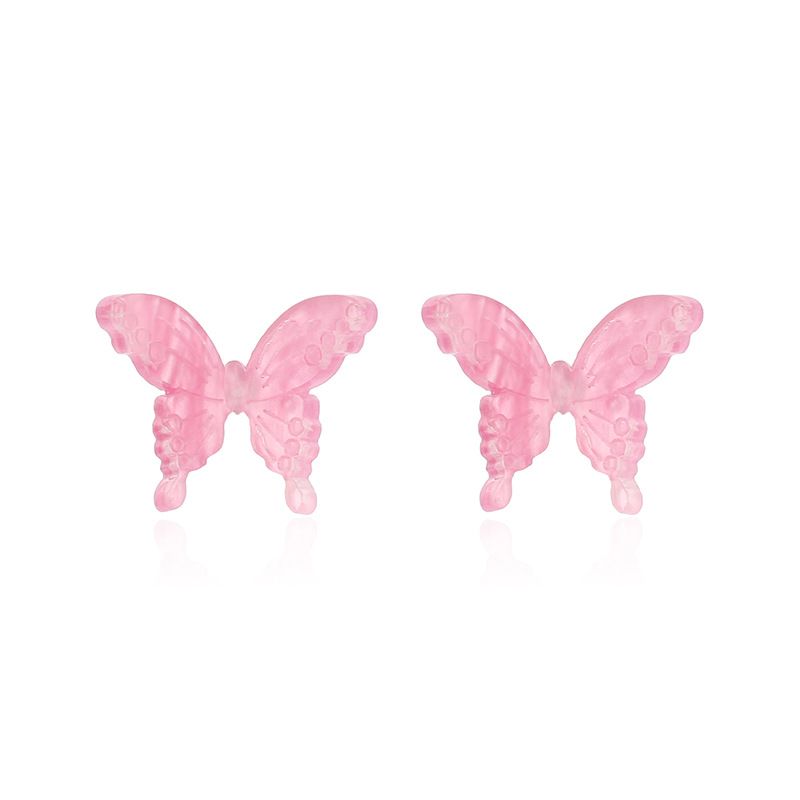 2g Weight Earrings, Ear Studs Classification Wedding, Travel Occasion Bow Knot Pattern Women'S Gender White, Pink, Purple Color Fashion New Three-dimensional Butterfly Korea Trendy Fashion Wild Resin Earrings Wholesale Nihaojewelry 21