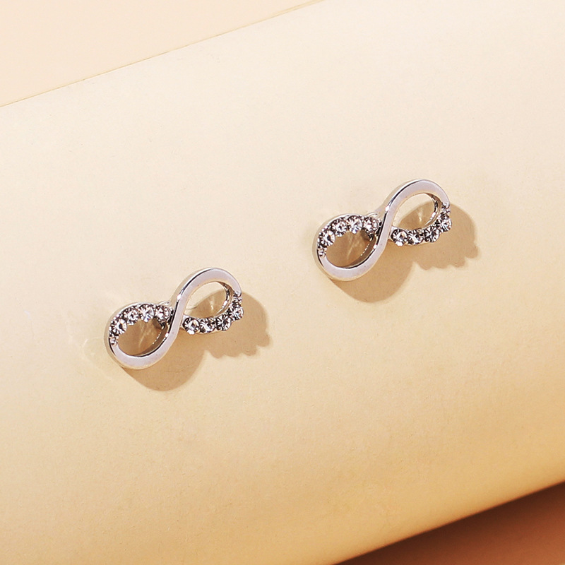 retro rhinestone 8 word earrings