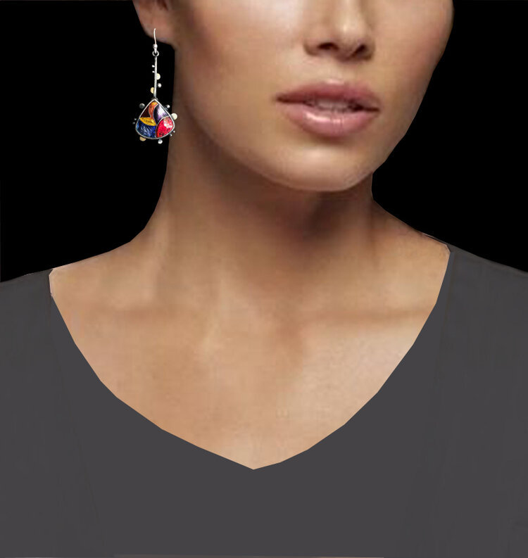 Fashion Crystal Enamel Earrings Bohemia Drop-shaped Sexy Earrings display picture 3