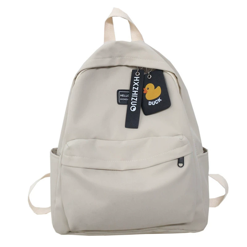 Backpack Japanese-style shoulder bag, lightweight polyester, multiple colors (White–Fuchsia)