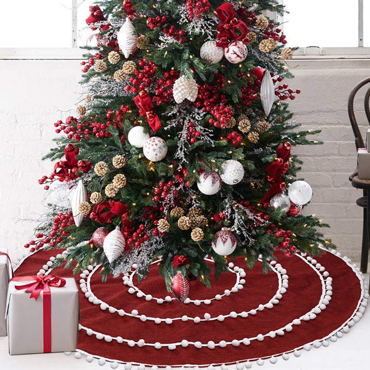 Christmas Howe Bei Christmas Decorations White Ball Ring  Tree Dress Red Hair Ball Tree Dress Tree Bottom Dress Atmosphere Layout_voghion.com