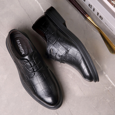 Autumn ventilation Men's Shoes Korean Edition England Black Color tide shoes leisure time Business Formal leather shoes man Tip The increase in