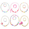 Set with bow, children's necklace and bracelet, Aliexpress, Amazon, flowered