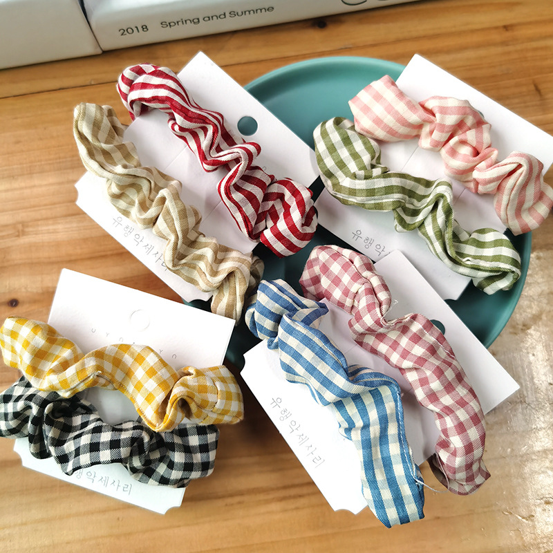 New Fashion Wild Lattice Cheap Scrunchies Wholesale display picture 6