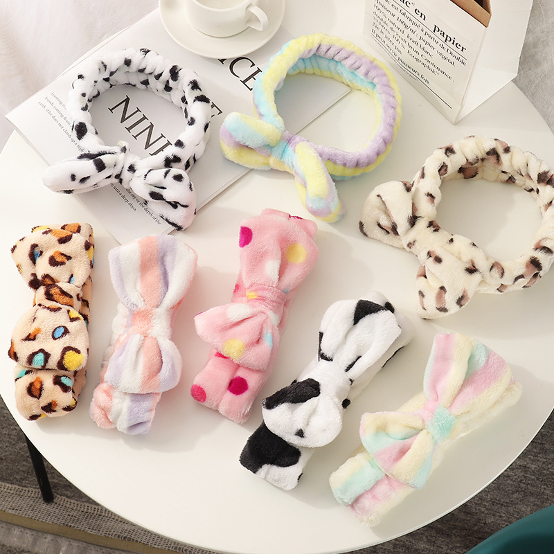 Fashion New Plush Bow Wash Face  Headband display picture 1