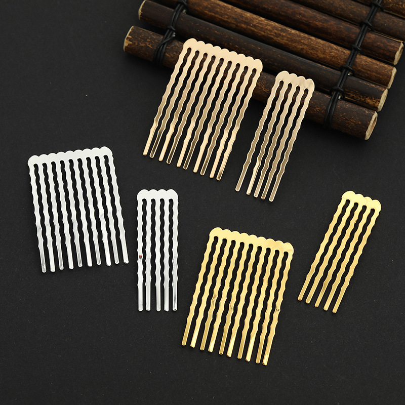 diy手工制作材料古风汉服步摇发簪饰品配件纯铜十齿发梳插梳发钗