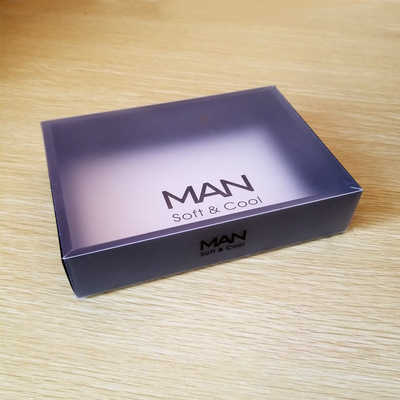 创意透明磨砂抽拉式男士内裤包装盒袜子黑色礼品盒现货定LOGO|ms