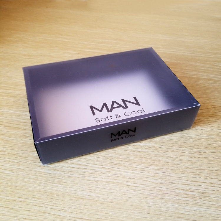 创意透明磨砂抽拉式男士内裤包装盒袜子黑色礼品盒现货定LOGO