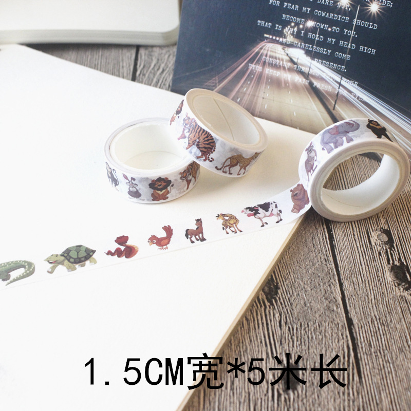 Animal y planta diario cinta lindo diario pegatinas y cinta de papel color material fresco chica corazón di Decoración