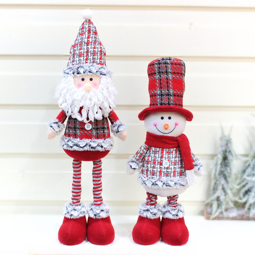 Group Source New Christmas Decorations, European and American Santa Claus Fabric Window Ornament Doll Christmas Decor Gift