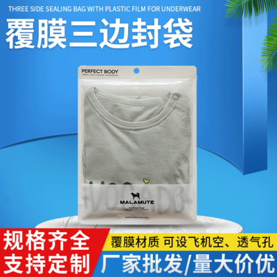 工廠高檔服裝包裝袋覆膜三邊封袋內衣禮品拉鏈袋自封袋可定制LOGO