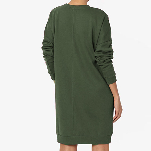 Factory 2025 Autumn/Winter Plus Size Women's Hooded Crew Neck Solid Color Casual Long Pocket Sweatshirt