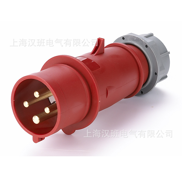 工业插头四孔32A电源插头 电线连接器 电箱插座 工业连接器