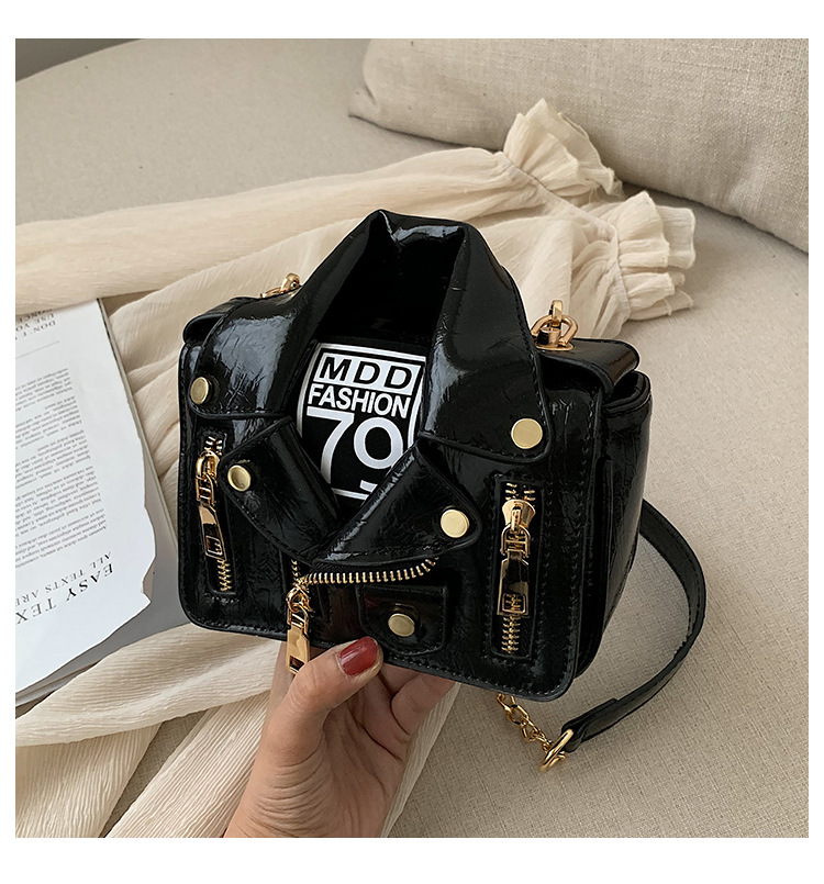 Fashion Women's Bag Creative Jacket Shape Contrast Color Messenger Bag16*16*6 display picture 2