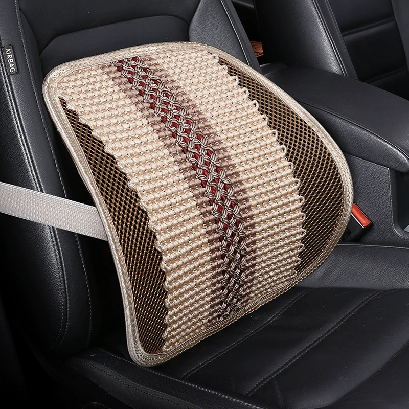 Машинная вязка поддержки талии летняя поддержка талии Автомобильная поддержка талии летняя поддержка талии имитация ручной вязки поддержки талии [ледяной шелк/бежевый]