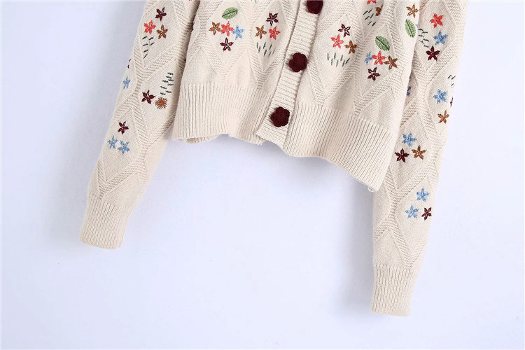 autumn and winter embroidered cardigan coat NSLD11483