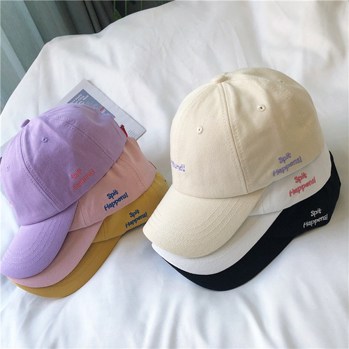 ins lavender hat women's summer Korean version men's letter embroidery street baseball cap college style sun protection peaked cap