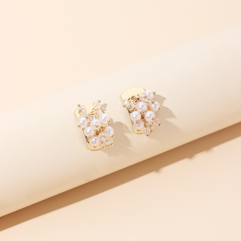 10g Weight Earrings Classification Wedding, Travel, Birthday, Festival Occasion Women'S Gender Pink, Transparent Color  Crystal Pearl Tassel  Korean Earrings 2