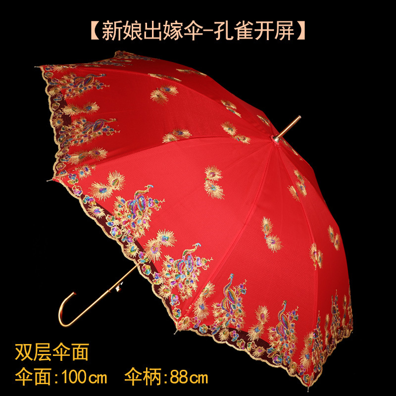 新款出嫁新娘伞中国风婚嫁喜庆出门伞结婚大红色陪嫁喜伞婚庆用品详情图16