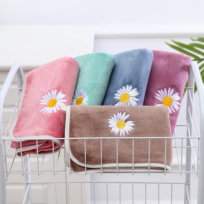 Youth Daisy Embroidery household towel thickening water uptake adult men and women towel thickening soft Washcloth customized