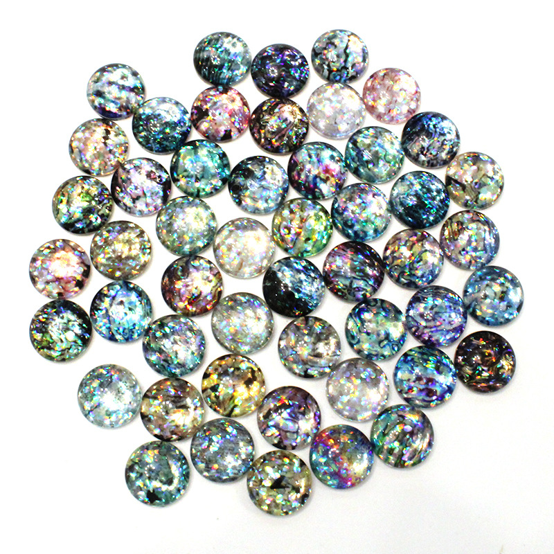 時間宝石光沢のあるガラスパッチリングフェイスイヤリングキーホルダー diy ジュエリーアクセサリー