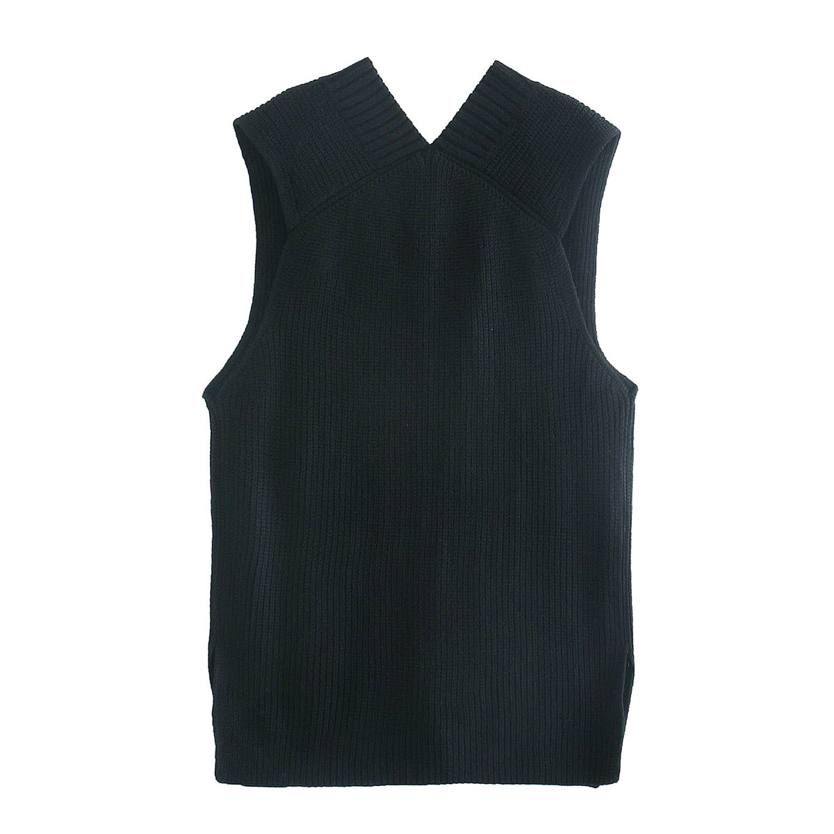 White Loose Split V-neck Sleeveless Knit Vest - Coats & Jackets - Uniqistic.com