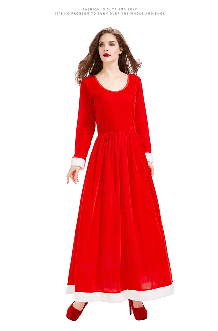 Halloween Stage Party Costumes, Christmas Costumes Santa Claus Shawl Dresses Home Uniforms Holiday Costumes_ecoleips.com