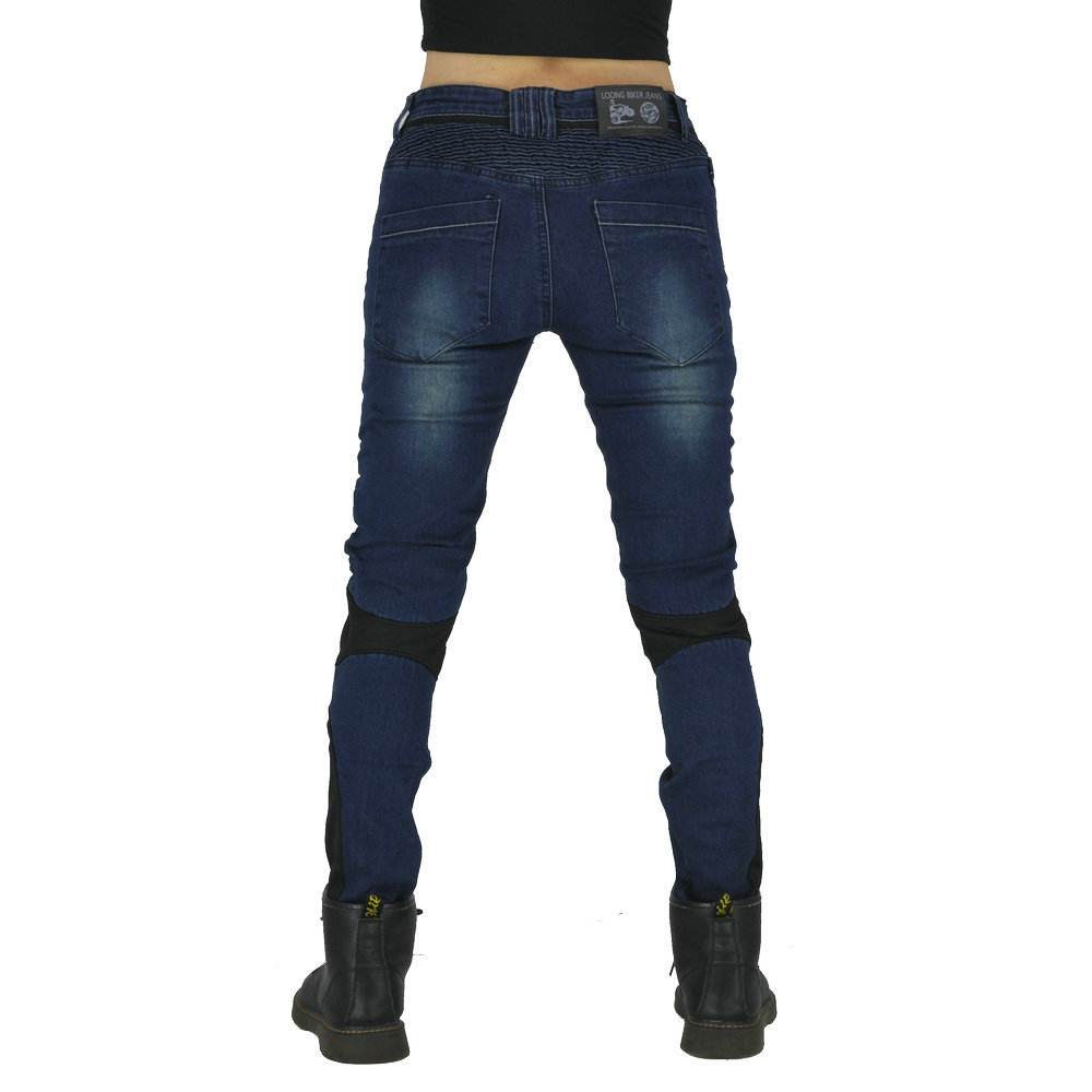 Loong biker verano motocicleta slim fit pantalones anti-caída motocicleta jeans motocicleta transpirable ciclismo pantalones para mujeres