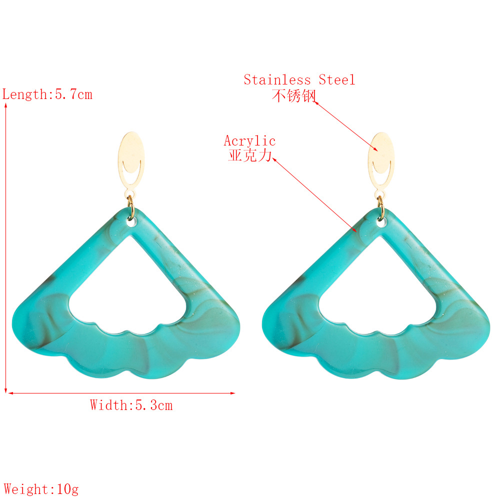 Europe Et En Amérique Croix Frontière Mode Chaude Acrylique Femelle Boucles D'oreilles Creux Triangle Vague Motif Tempérament Bohème Gouttes Pour Les Oreilles display picture 1