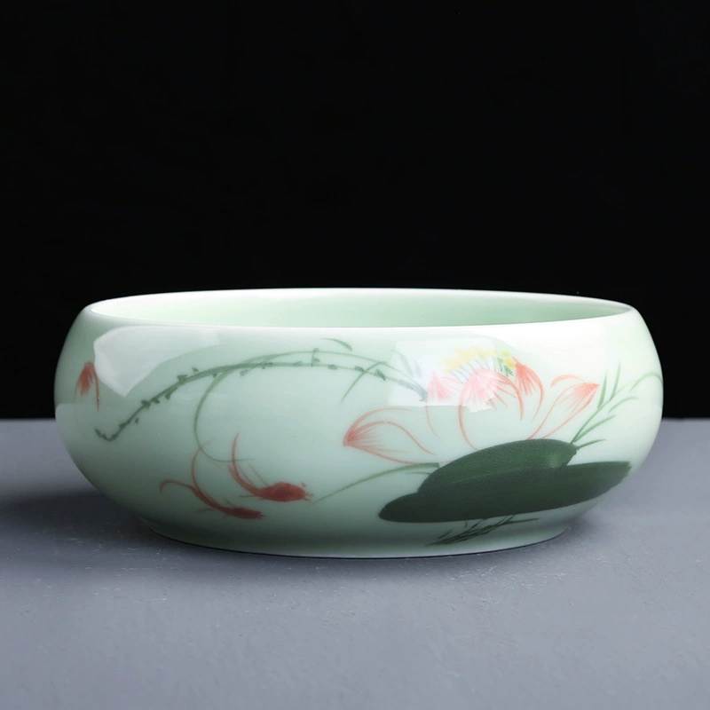 Longquan Селадон Ручная роспись Нарцисса цветочный горшок керамический непористый Настольный простой гидропонный бассейн для растений