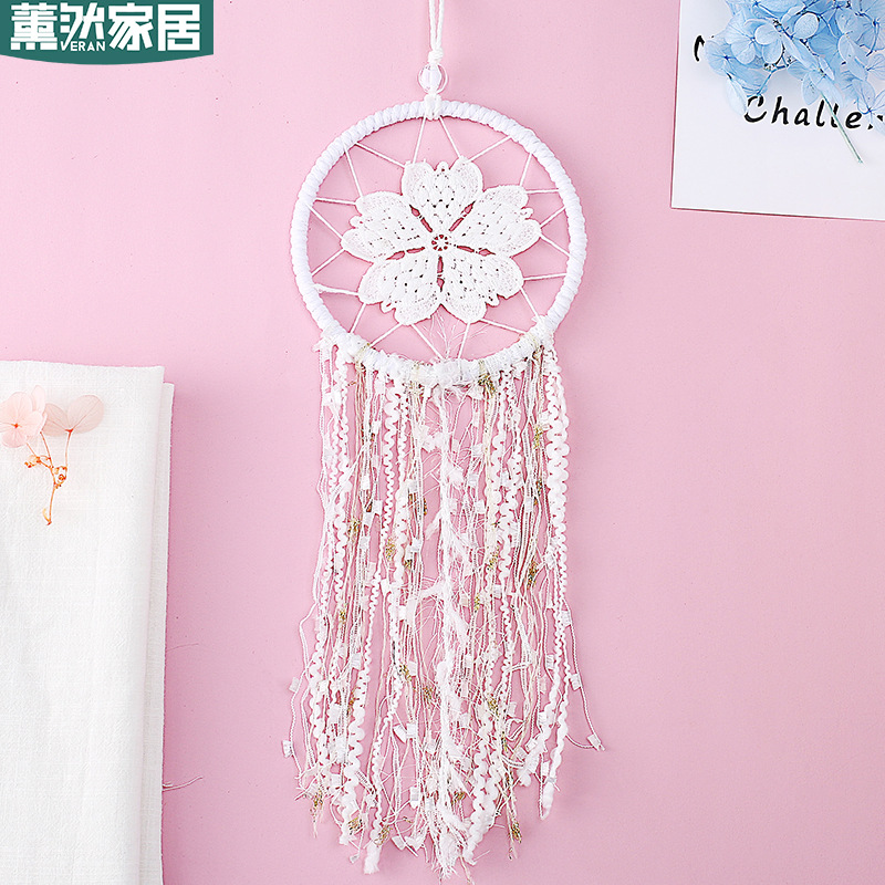 北欧家居钩花捕梦网挂饰婚礼装饰用品送闺蜜礼物空中吊饰XR138