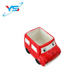 厂家直销3D陶瓷白云土手绘卡通汽车密封杂粮罐厨房用品收纳储物罐