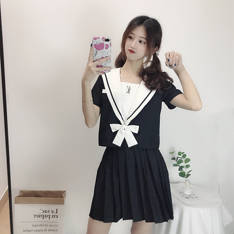 부드러운 자매 중간 세트 선원의 화살의 화살의 일본 JK 유니폼 활 세트 가을 대학 스타일