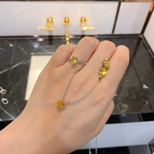 庄生生珠宝厂家直销彩宝款欧美流行高碳仿真黄钻6*8旦形戒子戒指