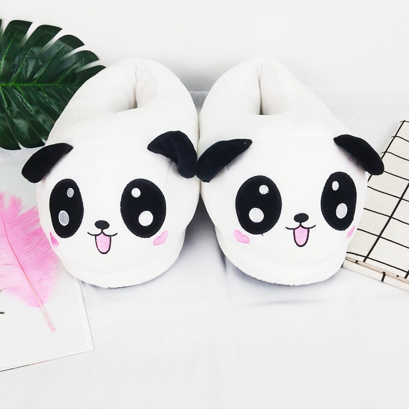 Factory Direct Sale Cute Cartoon Couple Home Warm Panda 2020 Autumn and Winter Adult Cotton Slippers Wholesale Non-Slip