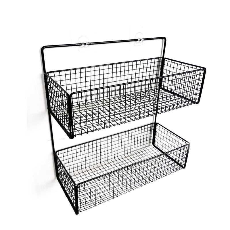 Rack de almacenamiento de baño directo de fábrica sin perforar montado en la pared de almacenamiento de hierro rack de almacenamiento de cocina y baño