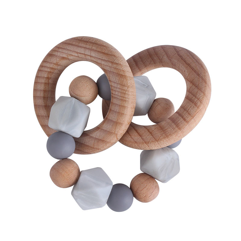 Bebé creativo Beech anillo juguete nuevo octogonal silicona teether pulsera infantil formación teether palo