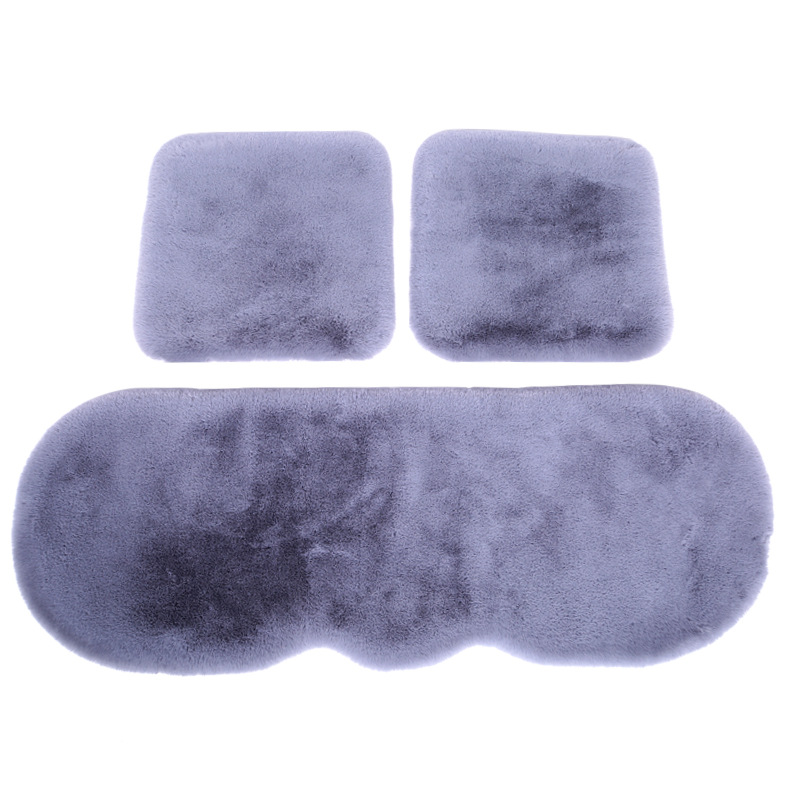 【坐墊】冬季毛絨汽車坐墊單片三件套保暖短毛絨加厚兔毛防滑坐墊